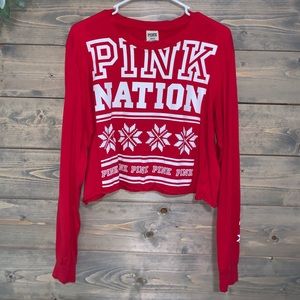 Pink Nation Long Sleeve Crop